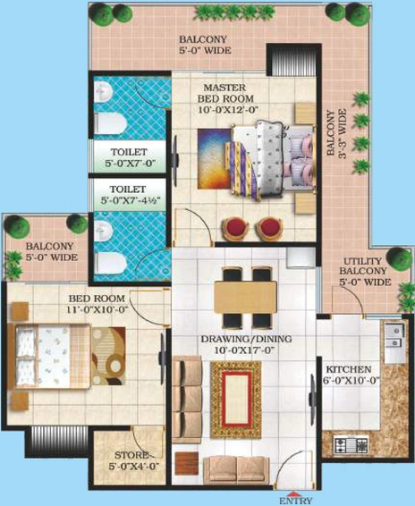 2 BHK Flat in Windsor Paradise 2 in Raj Nagar Extension, Ghaziabad - Image 680040