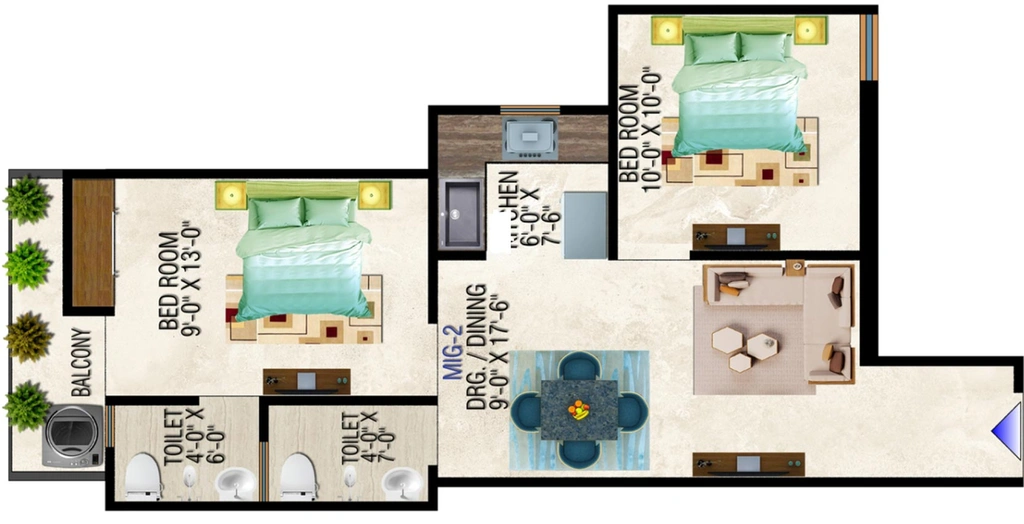 2 BHK Flat in Mahalakshmi Affordable Homes in Vasundhara, Ghaziabad - Image 444394