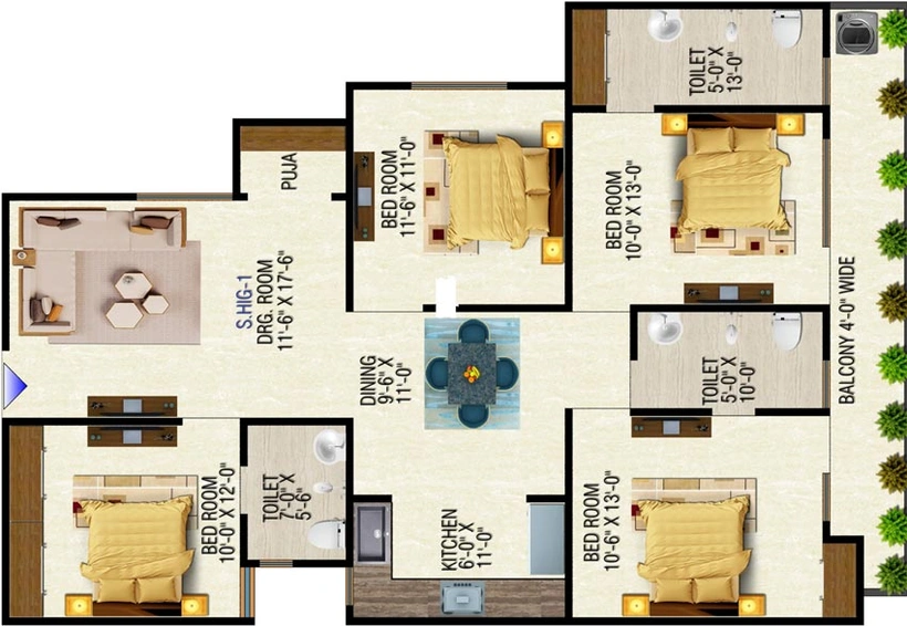 4 BHK Flat in Mahalakshmi Affordable Homes in Vasundhara, Ghaziabad - Image 444396