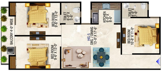 3 BHK Flat in Mahalakshmi Affordable Homes in Vasundhara, Ghaziabad - Image 444395