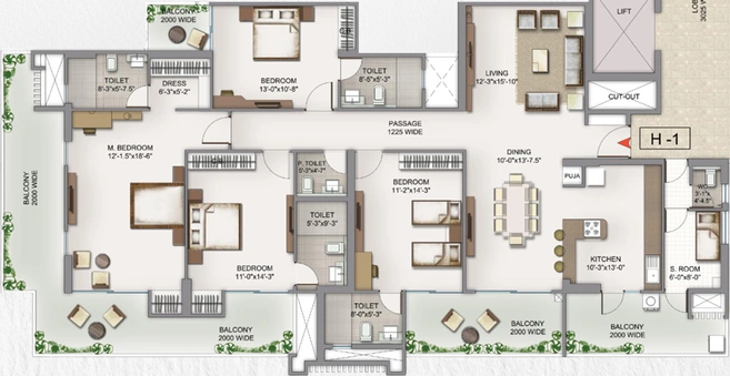 4 BHK Flat in Garur Golf Island in Dwarka, New Delhi - Image 498175