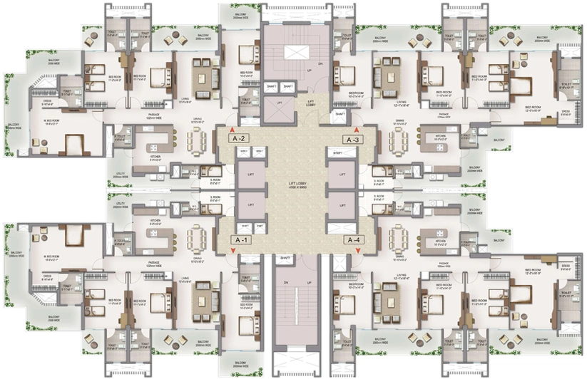 Floor Plan of Garur Golf Island in Dwarka, New Delhi - Image 49918