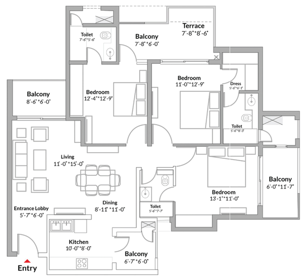 3 BHK Flat in Unity The Amaryllis in Karol Bagh, New Delhi - Image 498241