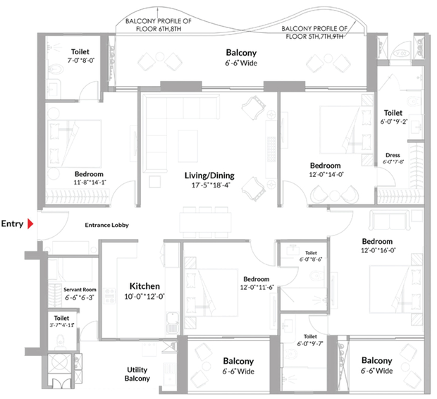 4 BHK Flat in Unity The Amaryllis in Karol Bagh, New Delhi - Image 498244