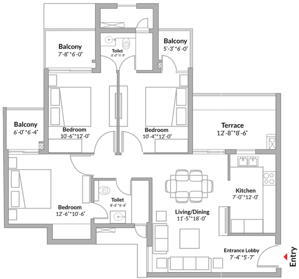 3 BHK Flat in Unity The Amaryllis in Karol Bagh, New Delhi - Image 498240