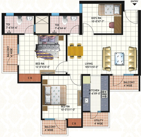 3 BHK Flat in Mahagun Puram 2 in NH 24, Ghaziabad - Image 305639