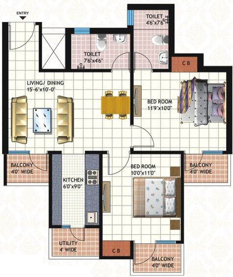 2 BHK Flat in Mahagun Puram 2 in NH 24, Ghaziabad - Image 305638