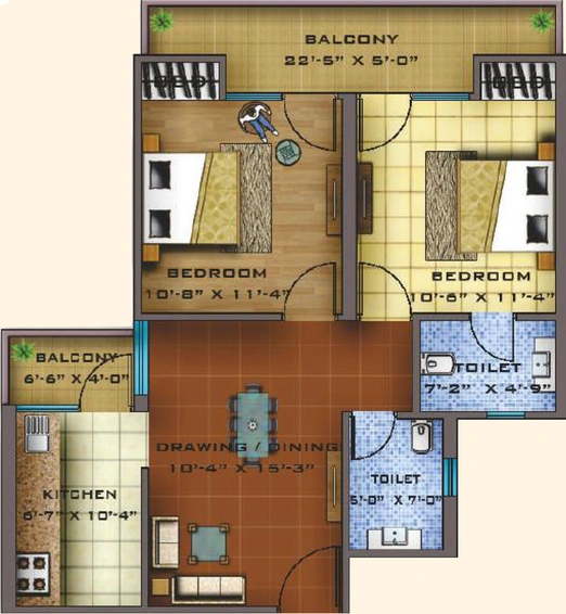 2 BHK Flat in KW Srishti in Raj Nagar Extension, Ghaziabad - Image 675425