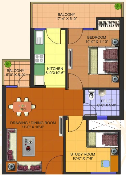 1 BHK Flat in KW Srishti in Raj Nagar Extension, Ghaziabad - Image 675424
