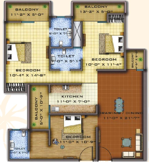 3 BHK Flat in KW Srishti in Raj Nagar Extension, Ghaziabad - Image 675428