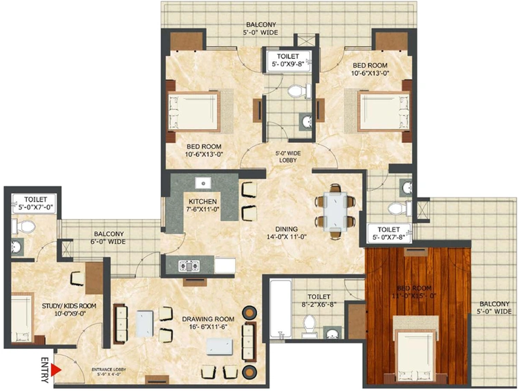 3 BHK Flat in Landcraft Golflinks in NH 24, Ghaziabad - Image 666706