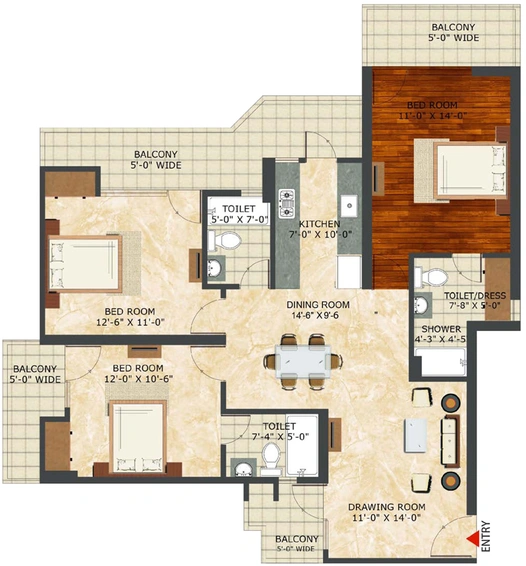 3 BHK Flat in Landcraft Golflinks in NH 24, Ghaziabad - Image 666704