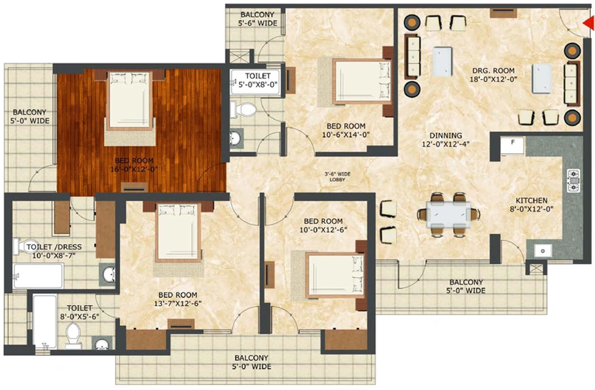 4 BHK Flat in Landcraft Golflinks in NH 24, Ghaziabad - Image 666707