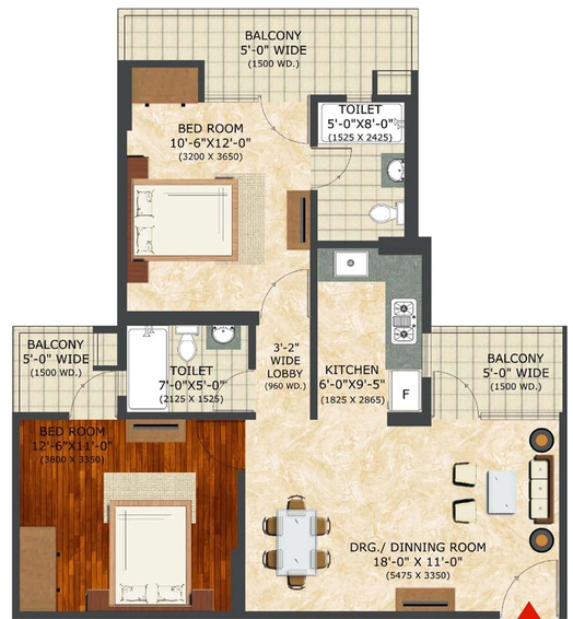 2 BHK Flat in Landcraft Golflinks in NH 24, Ghaziabad - Image 666701