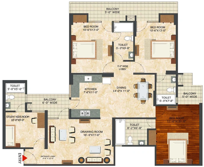 3 BHK Flat in Landcraft Golflinks in NH 24, Ghaziabad - Image 666705