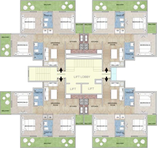 Floor Plan of Adore Samriddhi in Sector 89, Faridabad - Image 78862