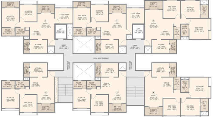 Floor Plan of Skyrise Sparkle in Dhanori, Pune - Image 18304
