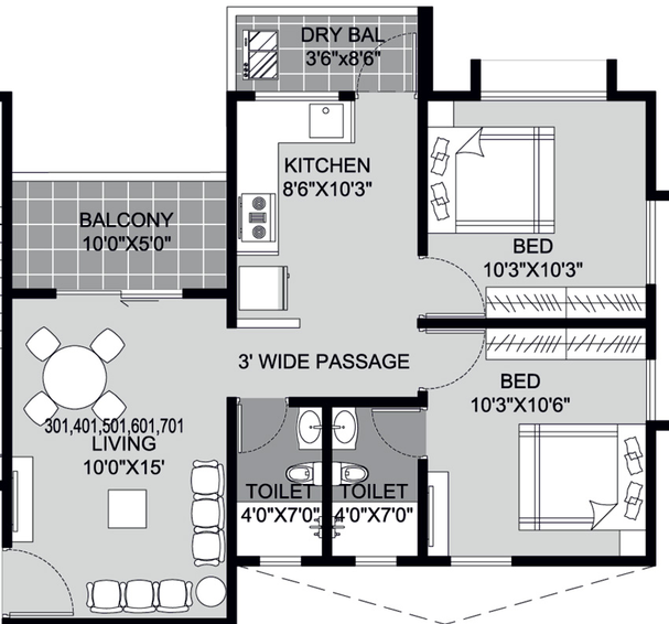 2 BHK Flat in Ganga Gagan Aashray in Dhanori, Pune - Image 436443