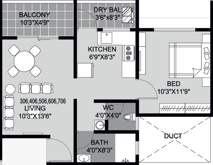 1 BHK Flat in Ganga Gagan Aashray in Dhanori, Pune - Image 436442