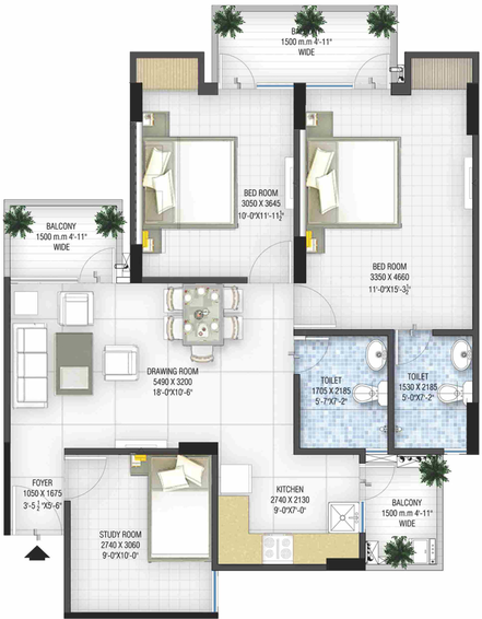 5 BHK Flat in Panchsheel Pebbles in Vaishali, Ghaziabad - Image 313154
