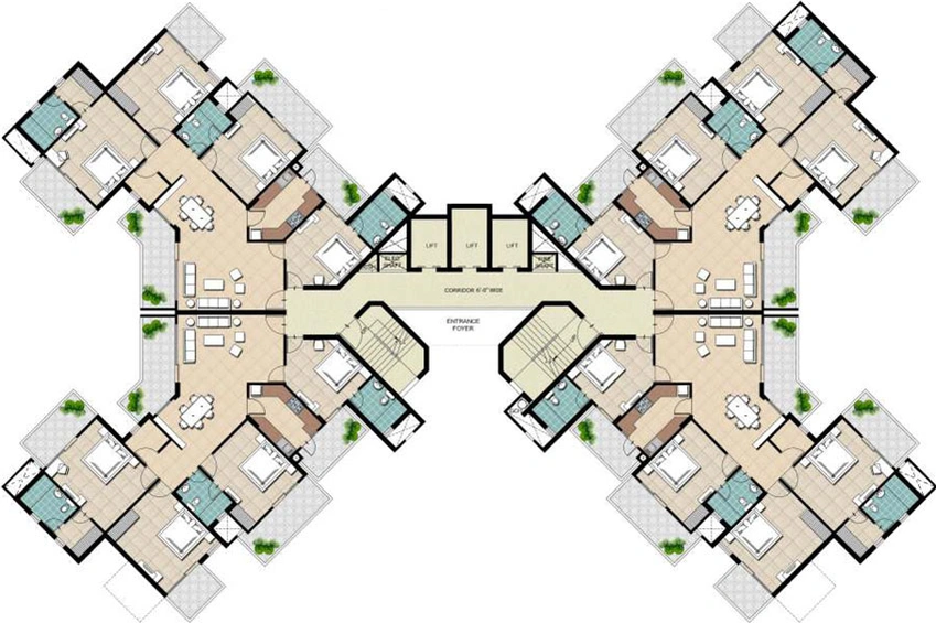 Floor Plan of Ramprastha AWHO in Sector 95, Gurgaon - Image 2356
