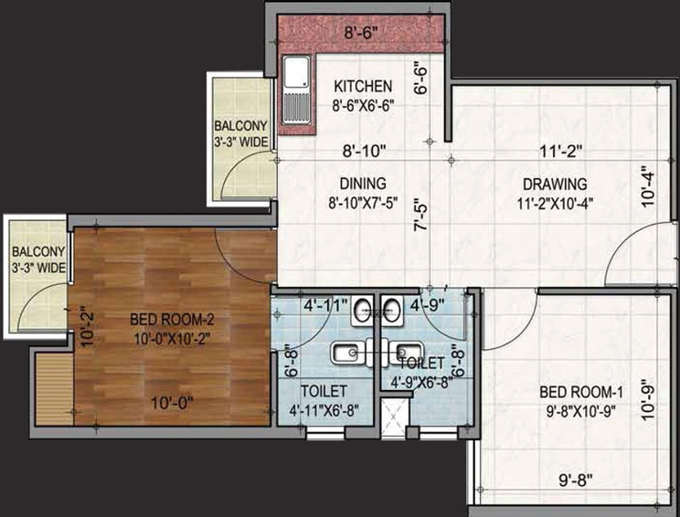 2 BHK Flat in Aditya Urban Homes in NH 24, Ghaziabad - Image 512230