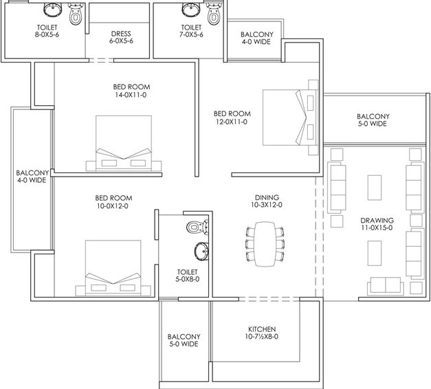 3 BHK Flat in Apex Kremlin in Siddhartha Vihar, Ghaziabad - Image 313214