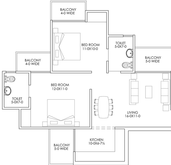 2 BHK Flat in Apex Kremlin in Siddhartha Vihar, Ghaziabad - Image 313211