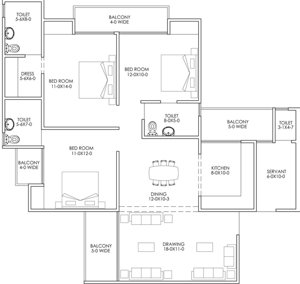 3 BHK Flat in Apex Kremlin in Siddhartha Vihar, Ghaziabad - Image 313215