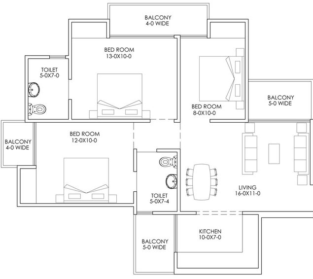 3 BHK Flat in Apex Kremlin in Siddhartha Vihar, Ghaziabad - Image 313212