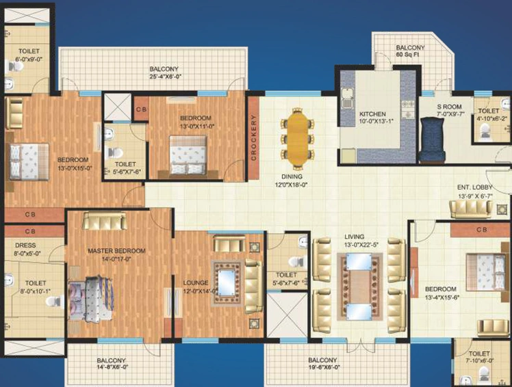 4 BHK Flat in Mapsko Royale Ville in Sector 82, Gurgaon - Image 314495