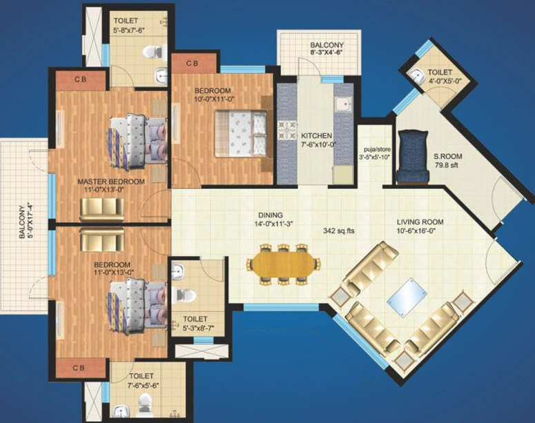 3 BHK Flat in Mapsko Royale Ville in Sector 82, Gurgaon - Image 314493