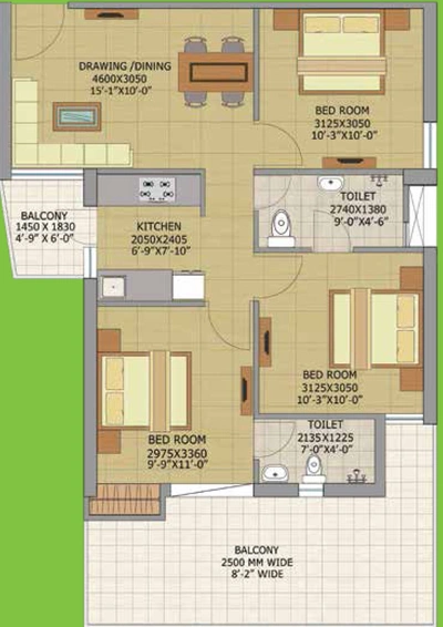 3 BHK Flat in Gaurs Siddhartham in Siddhartha Vihar, Ghaziabad - Image 638611