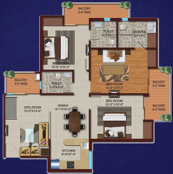3 BHK Flat in Migsun Kiaan Walk in Vasundhara, Ghaziabad - Image 313295