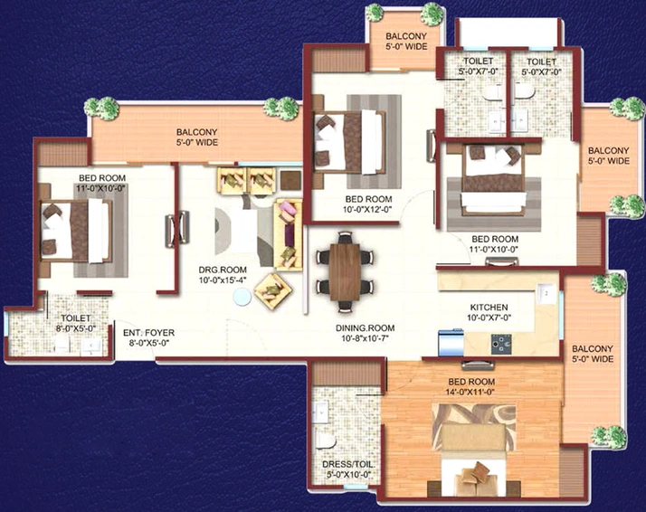 4 BHK Flat in Migsun Kiaan Walk in Vasundhara, Ghaziabad - Image 313296