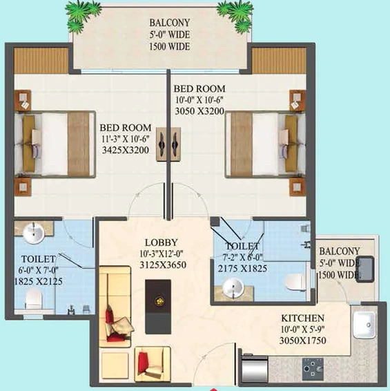 2 BHK Flat in Migsun Roof in Raj Nagar Extension, Ghaziabad - Image 313319