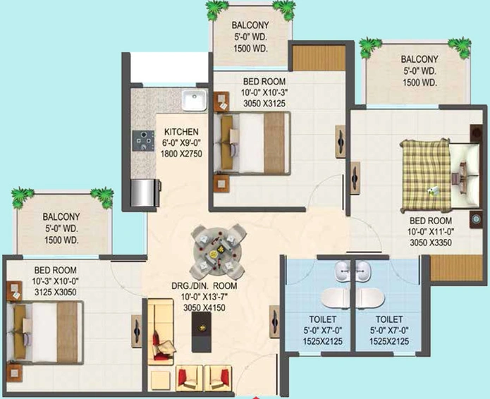 2 BHK Flat in Migsun Roof in Raj Nagar Extension, Ghaziabad - Image 313320