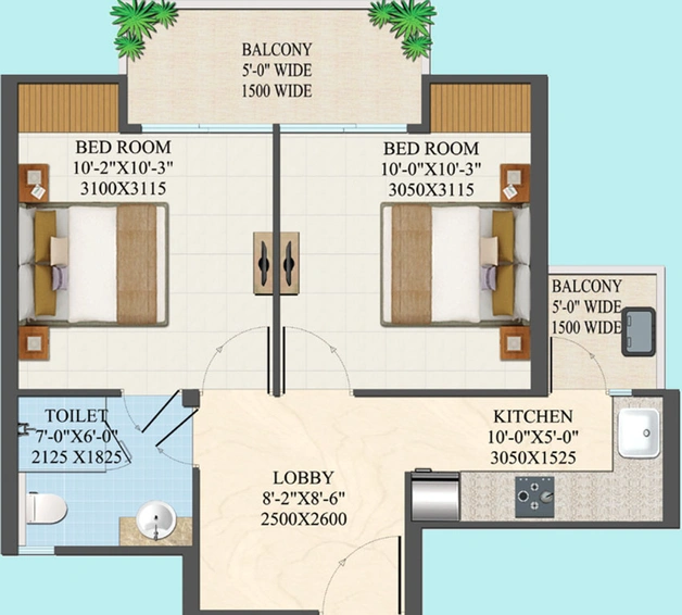 2 BHK Flat in Migsun Roof in Raj Nagar Extension, Ghaziabad - Image 313318