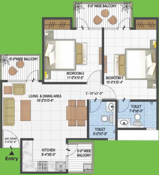 2 BHK Flat in Panchsheel Premium 24 in NH 24, Ghaziabad - Image 499085