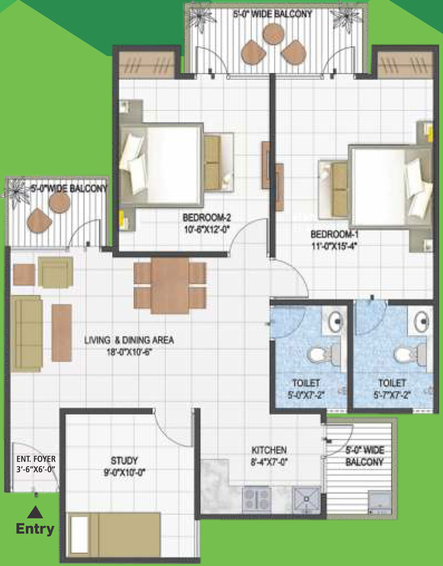 2 BHK Flat in Panchsheel Premium 24 in NH 24, Ghaziabad - Image 499086