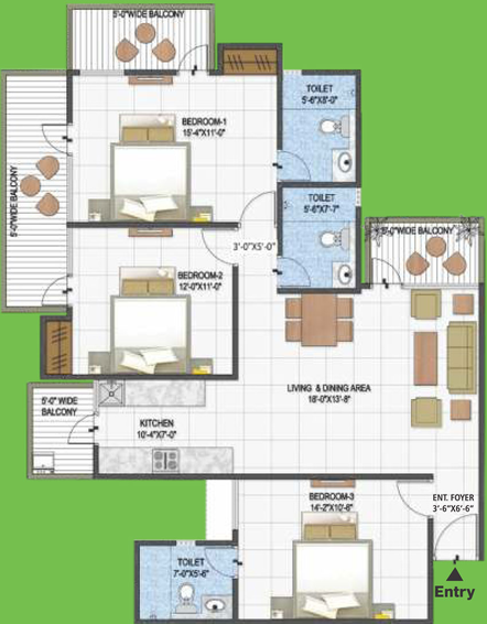 3 BHK Flat in Panchsheel Premium 24 in NH 24, Ghaziabad - Image 499087