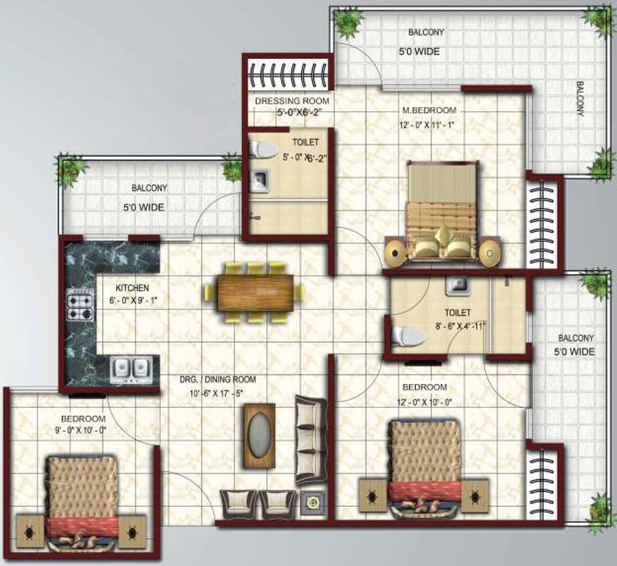 3 BHK Flat in Panchsheel Primrose in Govindpuram, Ghaziabad - Image 313372