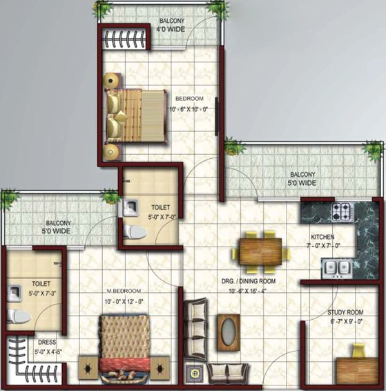 2 BHK Flat in Panchsheel Primrose in Govindpuram, Ghaziabad - Image 313370
