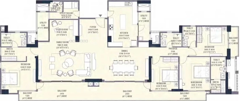 4 BHK Flat in Emaar Urban Oasis in Golf Course Extension, Gurgaon - Image 496154