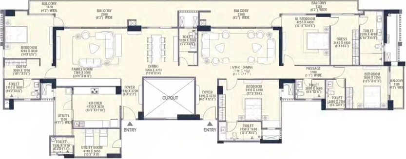 4 BHK Flat in Emaar Urban Oasis in Golf Course Extension, Gurgaon - Image 496156