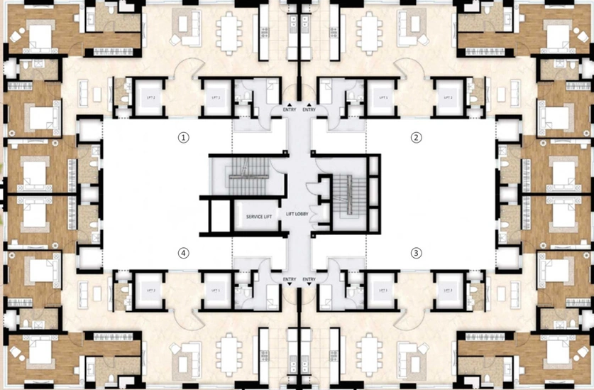 Floor Plan of Mahindra Luminare in Sector 59, Gurgaon - Image 2682