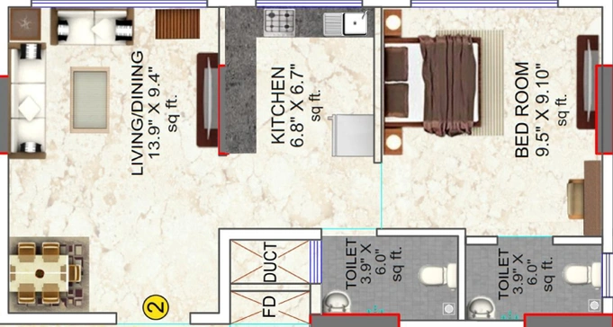1 BHK Flat in Safal Sainath in Chembur East, Mumbai - Image 489517