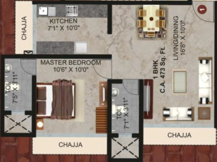 1 BHK Flat in Safal Sai in Chembur East, Mumbai - Image 489593