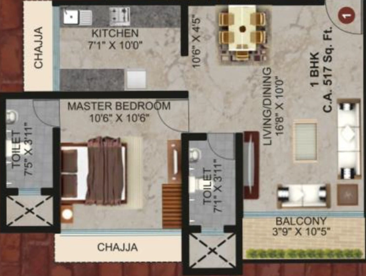 1 BHK Flat in Safal Sai in Chembur East, Mumbai - Image 489594