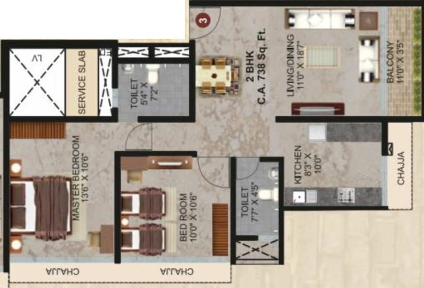 2 BHK Flat in Safal Sai in Chembur East, Mumbai - Image 489597